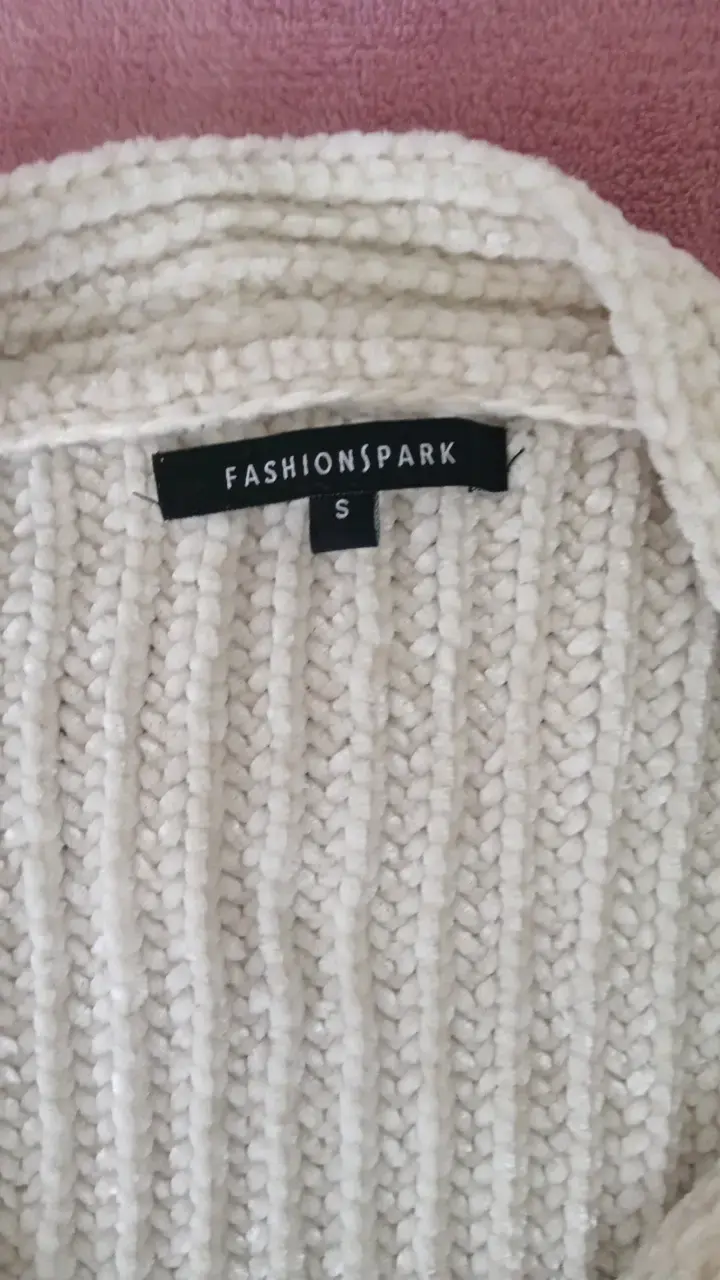 Cardigan de punto beige FashionSpark talla S - 2