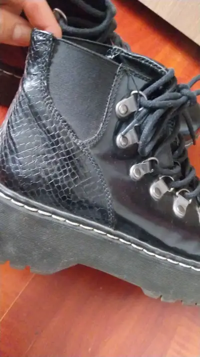 Botines negros de charol con plataforma - miniatura 4