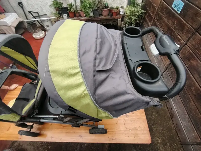 Coche doble para bebé Sit N Stand verde y gris - 4