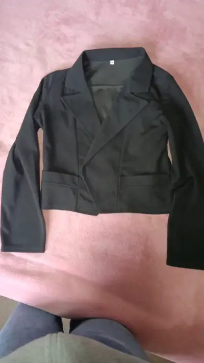 Blazer negro elegante para mujer talla M - miniatura 1