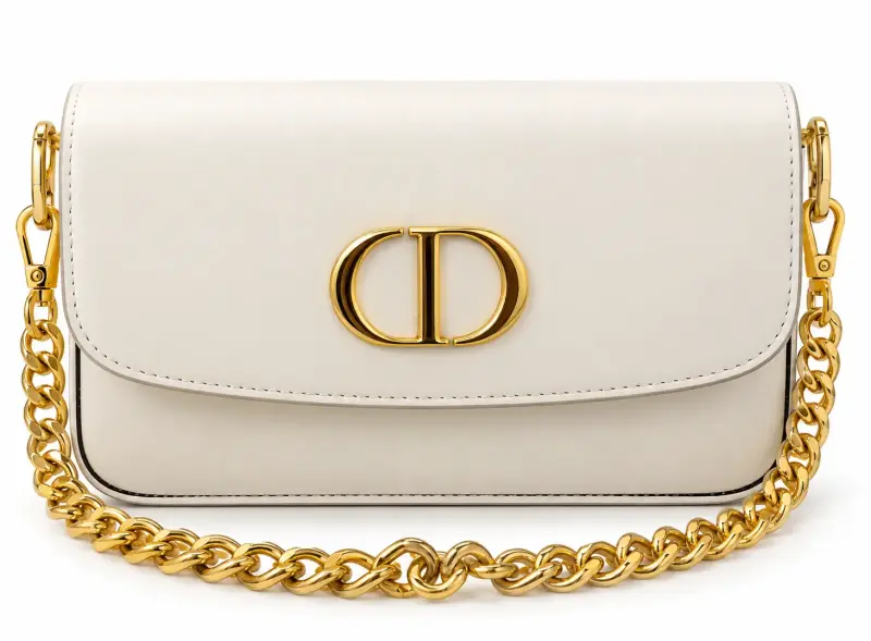 Cartera Dior Montaigne de Cuero Beige - 1