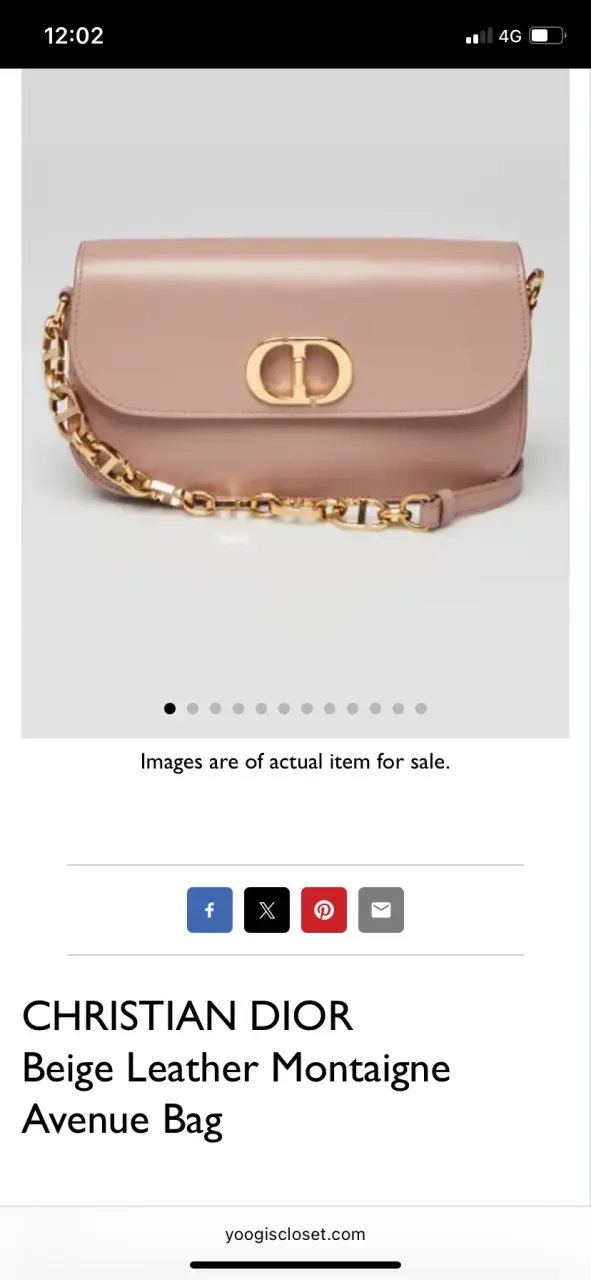 Cartera Dior Montaigne de Cuero Beige - 4