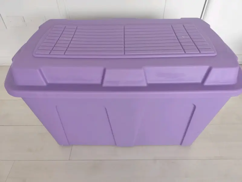 Caja organizadora plástica morada grande