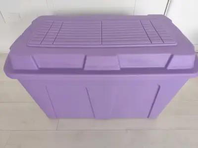 Caja organizadora plástica morada grande - miniatura 1