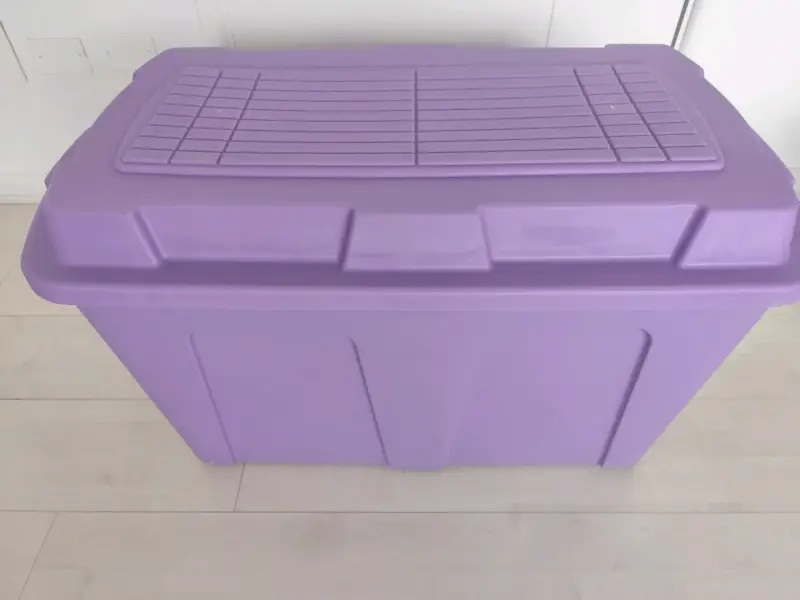 Caja organizadora plástica morada grande - 2