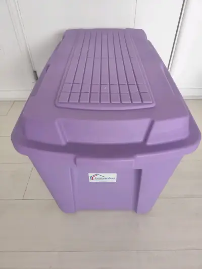 Caja organizadora plástica morada grande - miniatura 3
