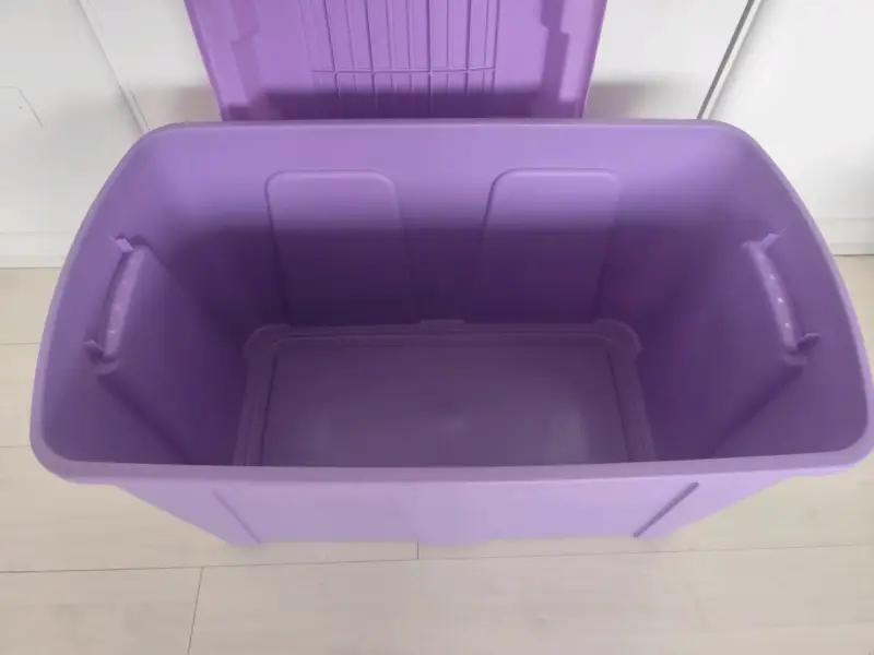 Caja organizadora plástica morada grande - 4
