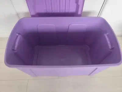 Caja organizadora plástica morada grande - miniatura 4
