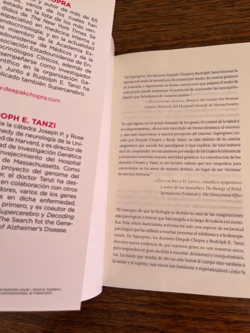 Libro 'Super Genes' de Deepak Chopra y R. Tanzi - 2