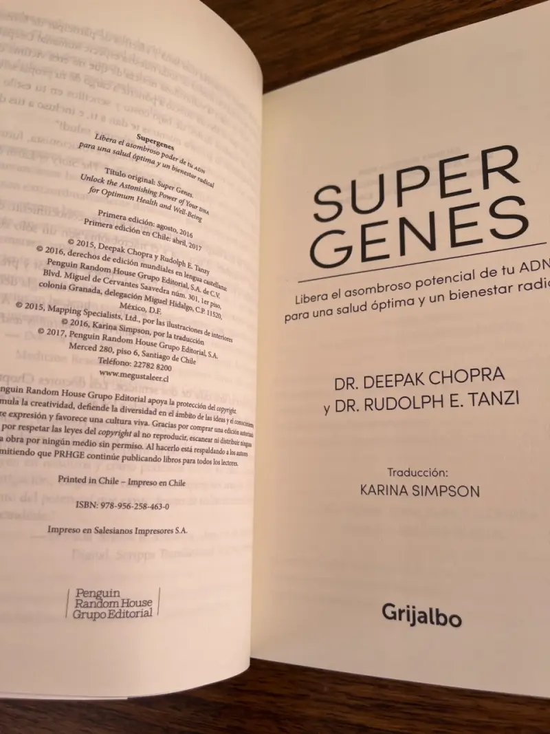Libro 'Super Genes' de Deepak Chopra y R. Tanzi - 3