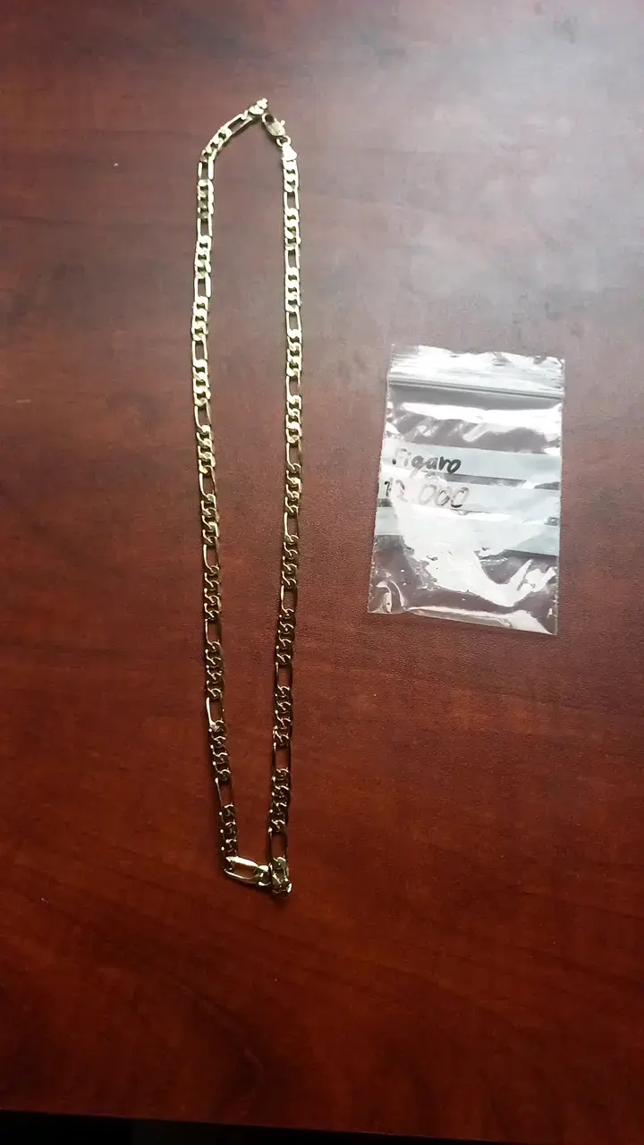 Cadena figaro oro laminado 14k