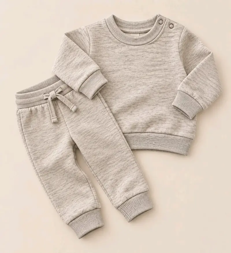 Conjunto de ropa para bebé gris claro