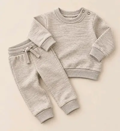 Conjunto de ropa para bebé gris claro - miniatura 1