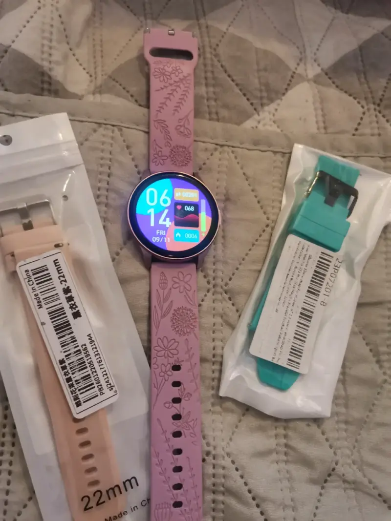 Reloj inteligente con correa floral rosa - 3