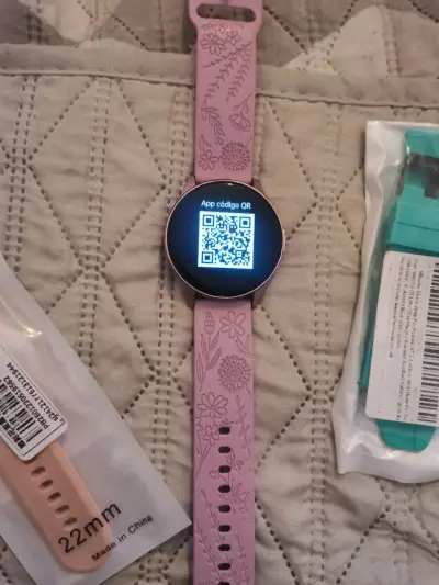 Reloj inteligente con correa floral rosa - miniatura 4