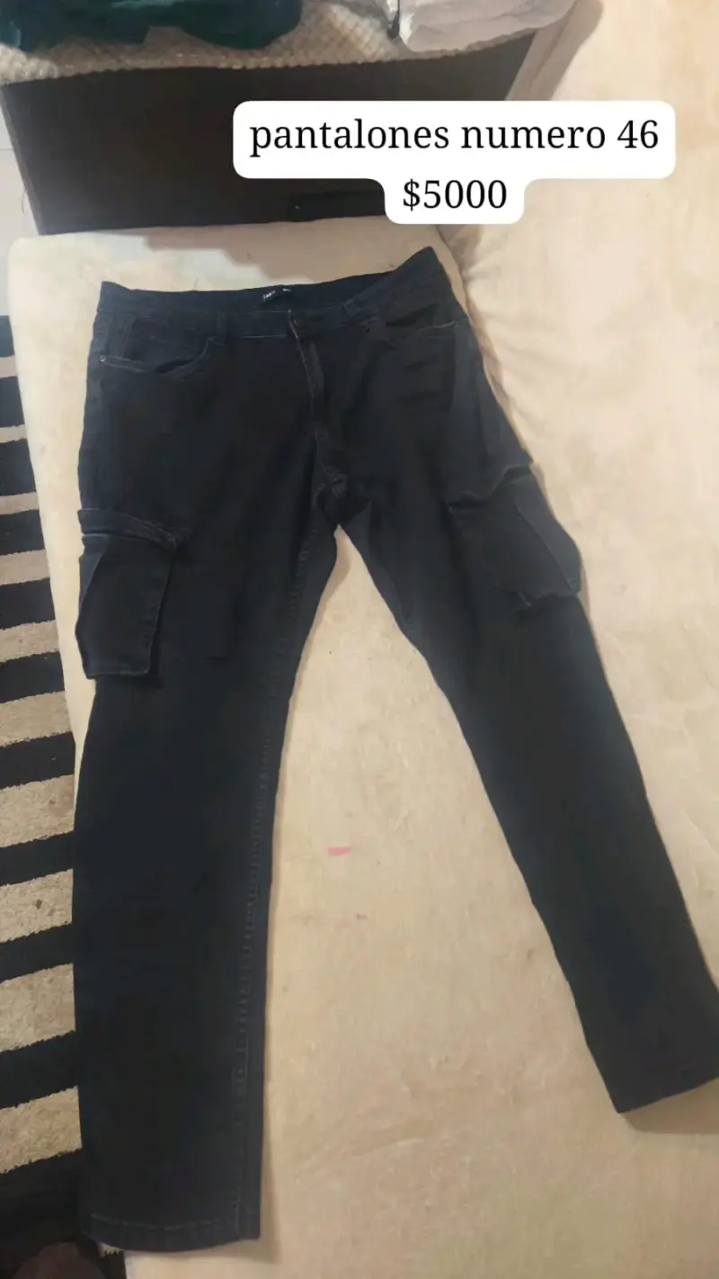 Pantalones cargo negros talla 46