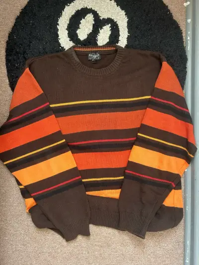 Suéter de rayas marrón y naranja Bexleys - miniatura 1