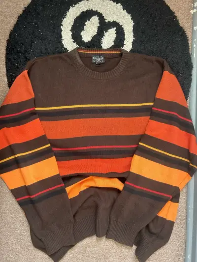 Suéter de rayas marrón y naranja Bexleys - miniatura 3
