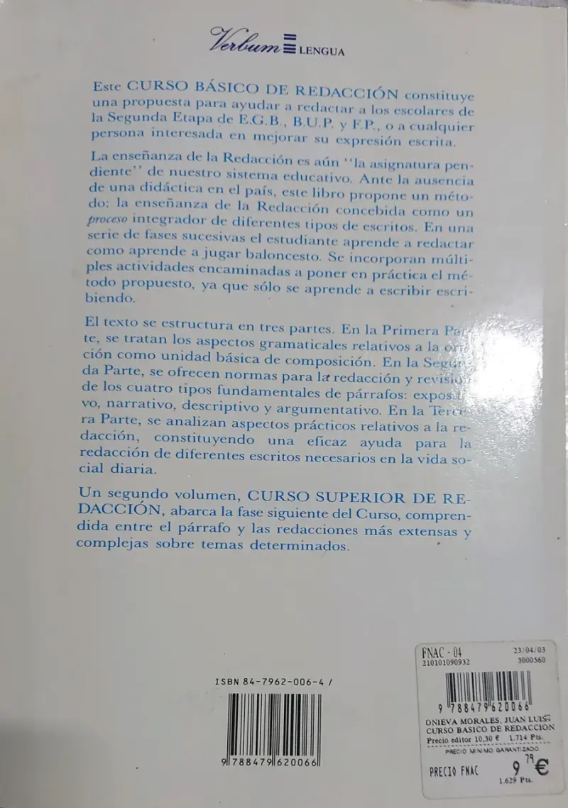 Libro Curso Básico de Redacción Editorial Verbum - 2