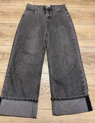 Jeans anchos grises Sybilla para mujer - miniatura 1