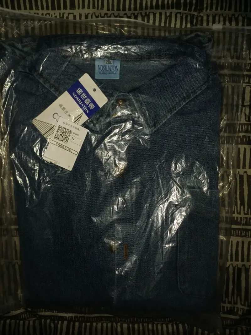 Camisa de mezclilla azul NOSIJATDN 2XL - 2