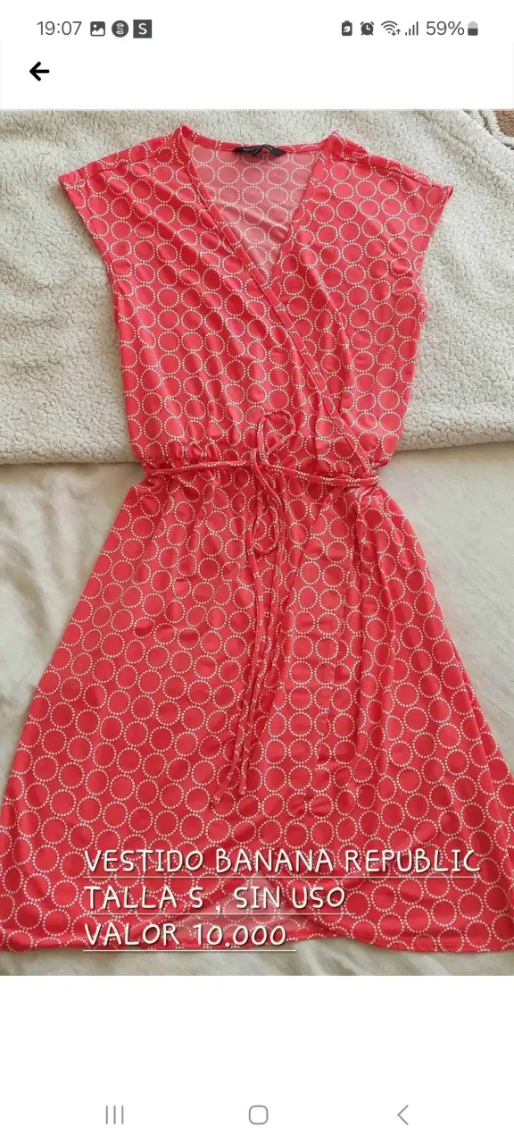 Vestido Banana Republic rojo sin uso talla S - 2