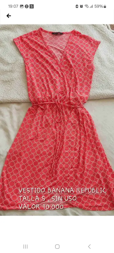 Vestido Banana Republic rojo sin uso talla S - miniatura 2