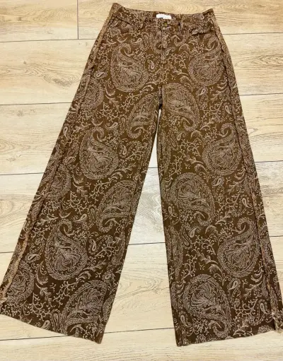 Pantalones anchos estampados marrón Tattienne - miniatura 1