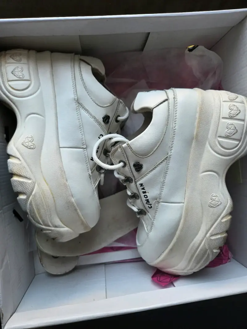 Zapatillas blancas de plataforma C/Moran - 3