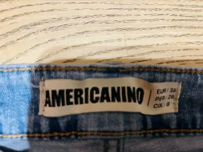 Jeans acampanados de mezclilla azul Americano - miniatura 2