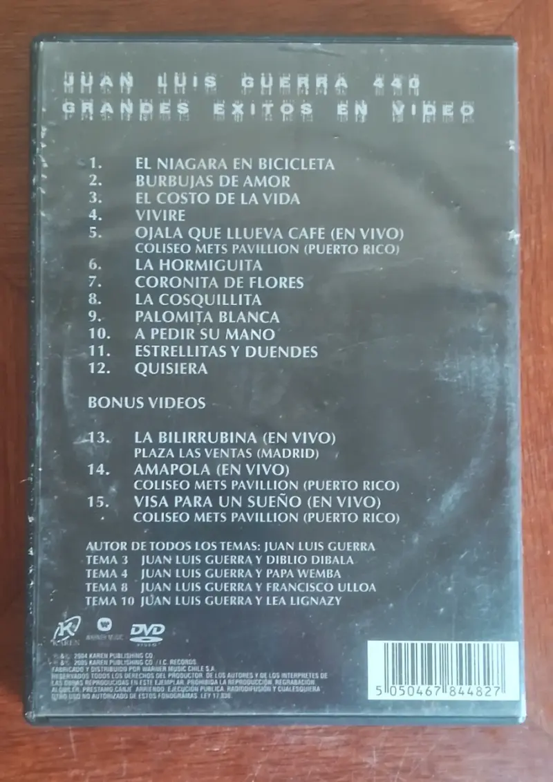 DVD Juan Luis Guerra Grandes Éxitos en Video - 3