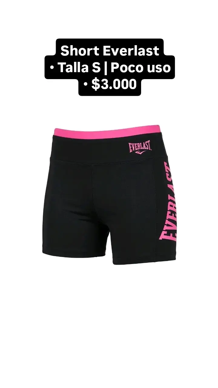 Short deportivo Everlast negro y rosa talla S