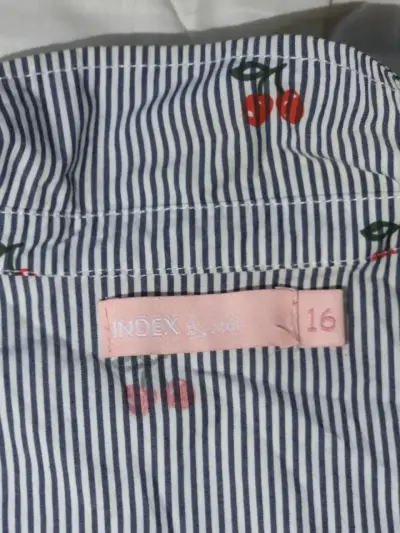 Camisa de rayas con cerezas para niña talla 16 - miniatura 3