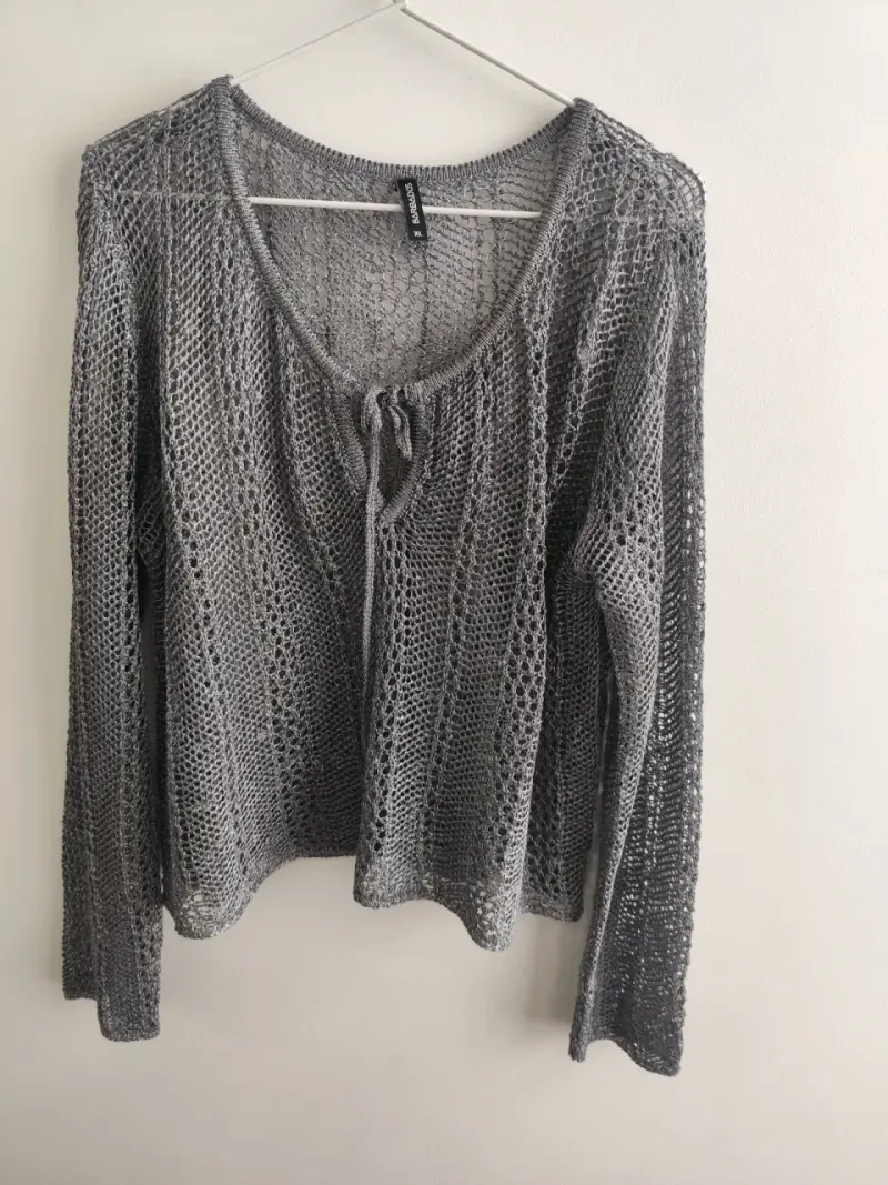 Suéter de punto gris Babados talla XL - 5