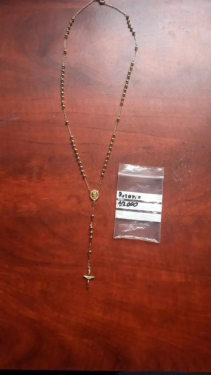 Rosario de oro laminado 14 con circones