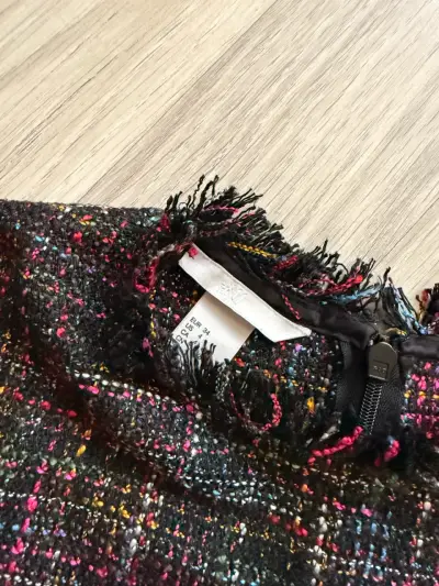 Blusa de tweed multicolor con flecos - miniatura 3