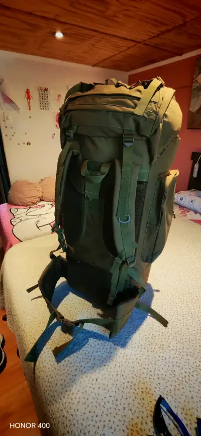 Mochila de senderismo grande color verde - miniatura 3