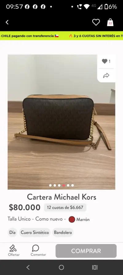 Cartera Michael Kors Marrón Cuero Sintético - miniatura 1