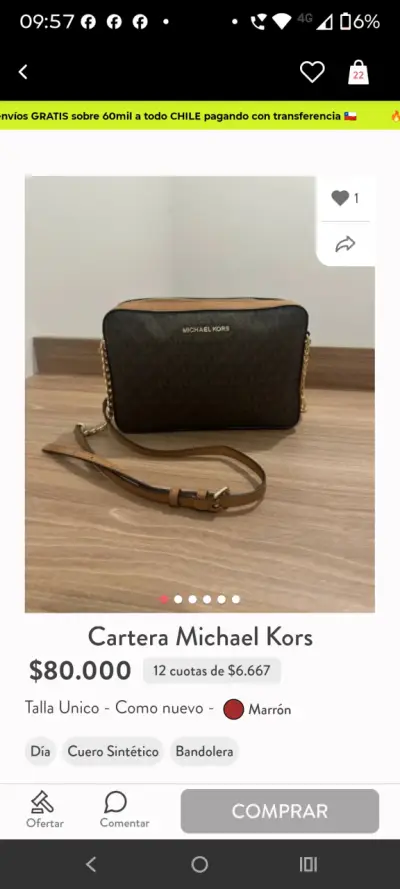 Cartera Michael Kors Marrón Cuero Sintético - miniatura 2