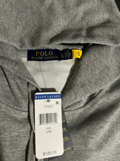 Polerón con capucha gris Polo Ralph Lauren talla L - miniatura 2