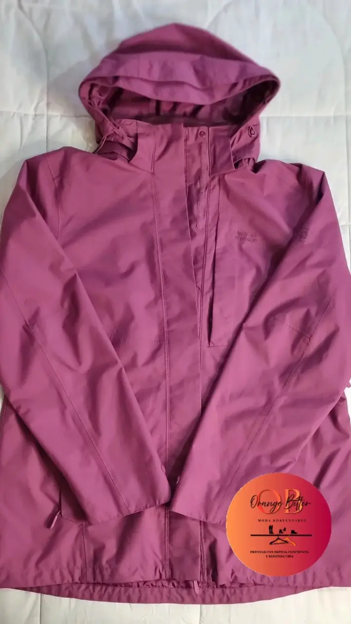 Chaqueta impermeable Jack Wolfskin rosad para muje - 1