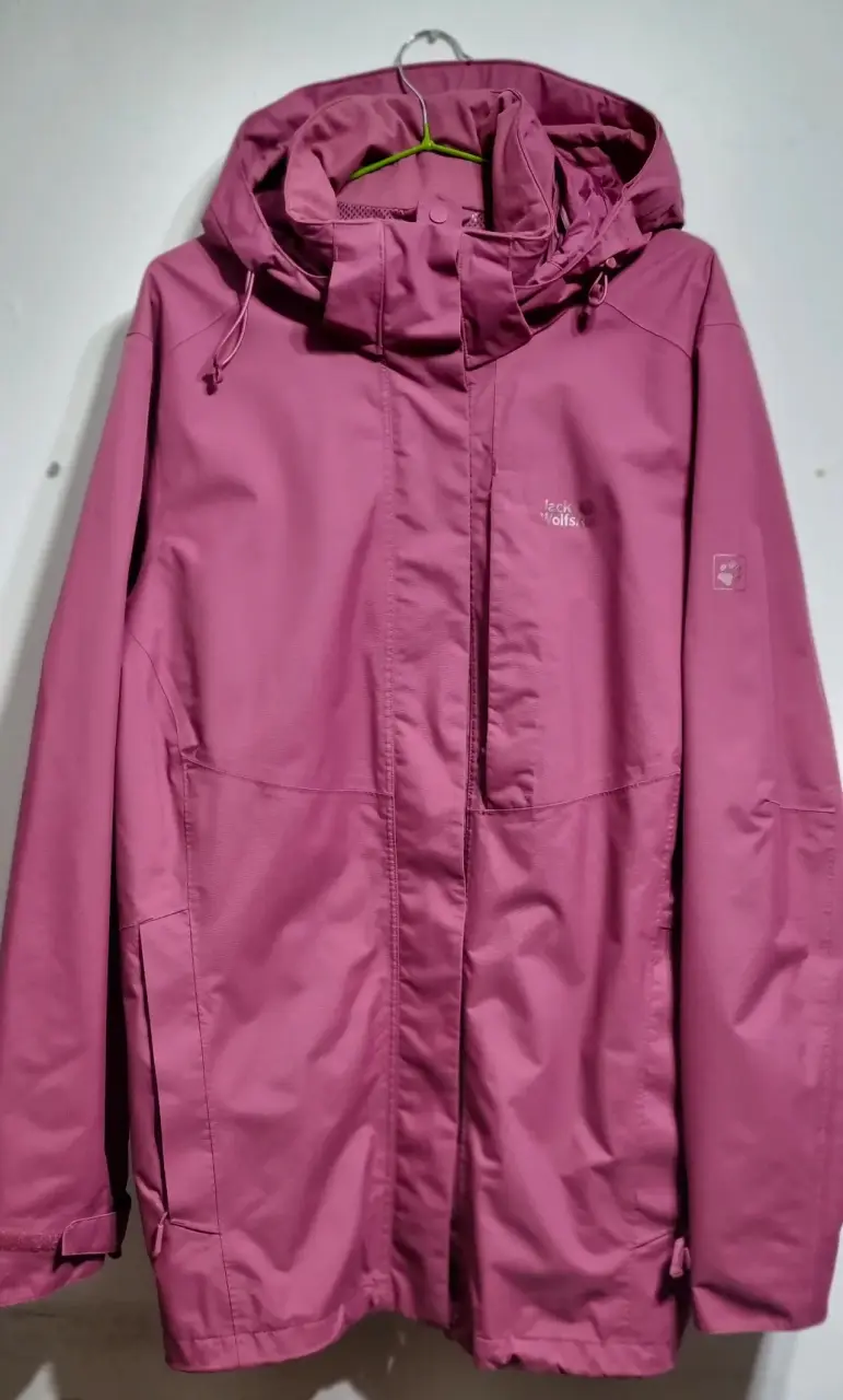 Chaqueta impermeable Jack Wolfskin rosad para muje - 5