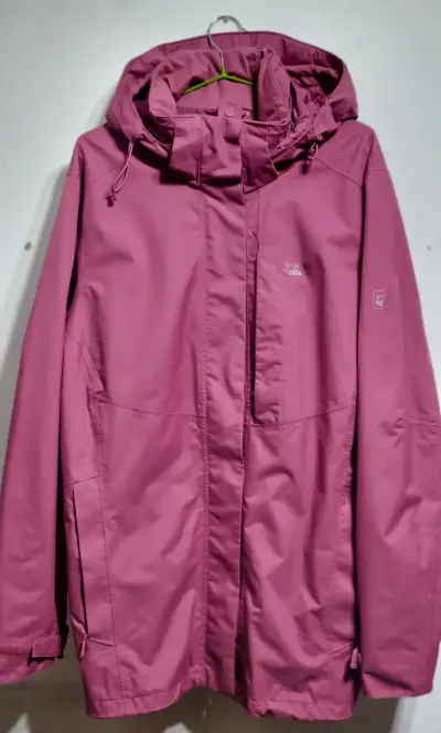 Chaqueta impermeable Jack Wolfskin rosad para muje - miniatura 5