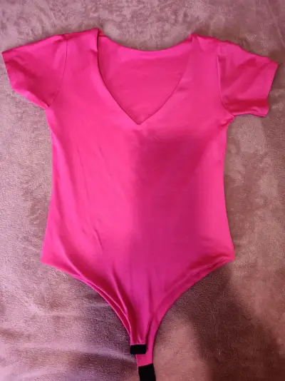 Body fucsia de manga corta para mujer - miniatura 1