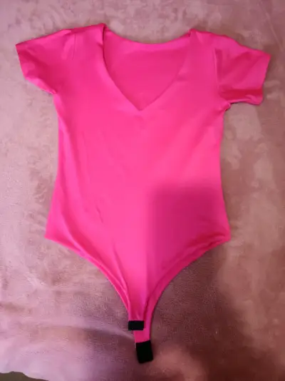 Body fucsia de manga corta para mujer - miniatura 2