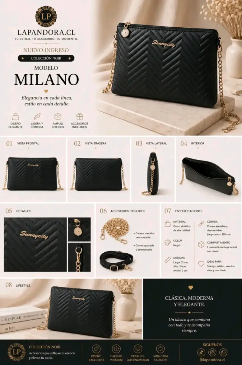 BANDOLERO NEGRO Y DORADO MOD MILANO - 2