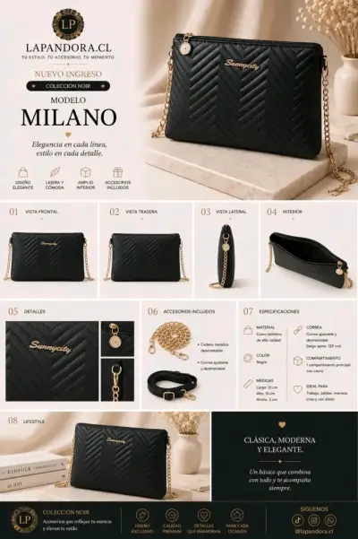 BANDOLERO NEGRO Y DORADO MOD MILANO - miniatura 2