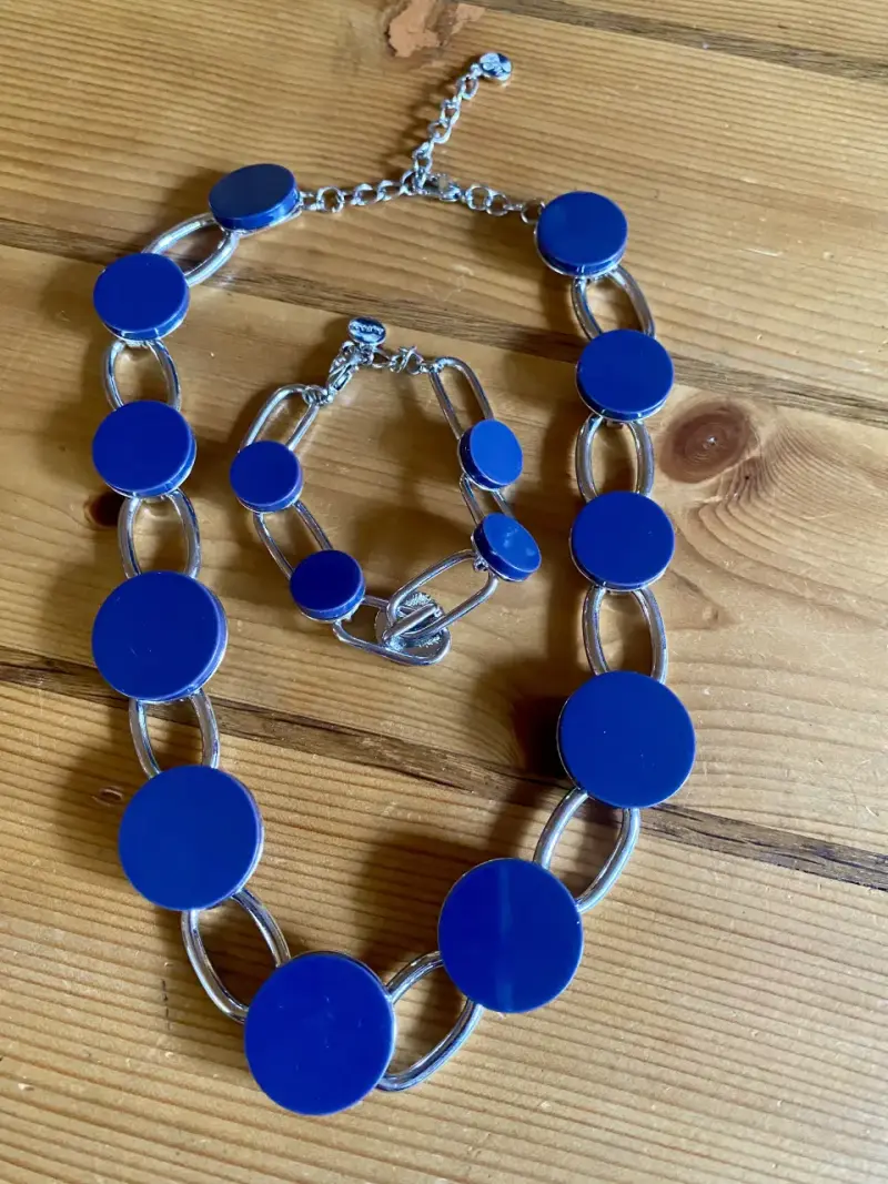 Conjunto de collar y pulsera azul moderno ALFANI - 1