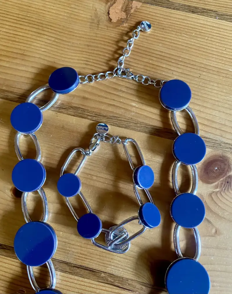 Conjunto de collar y pulsera azul moderno ALFANI - 2