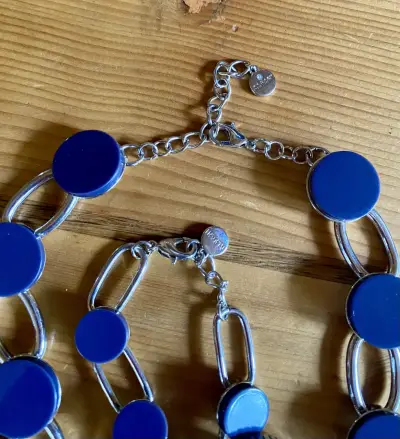 Conjunto de collar y pulsera azul moderno ALFANI - miniatura 3